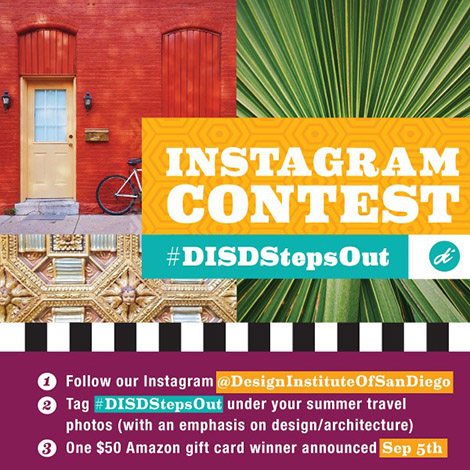 Image of various vacation spots, with text describing rules of summer Instagram contest